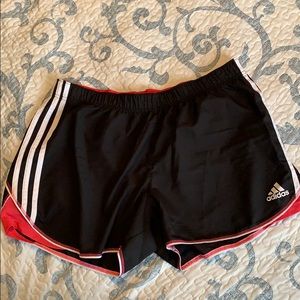 L Adidas Black and Pink Climalite Active Shorts